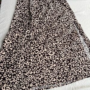 SHEIN Animal Print Skirt in Brown and Cream